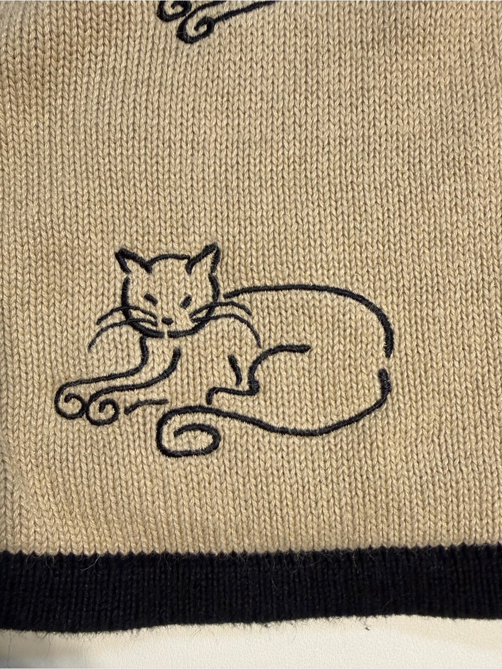 VINTAGE Kitty cat pet lover knit sweater cardigan button front embroidered - Picture 4 of 15